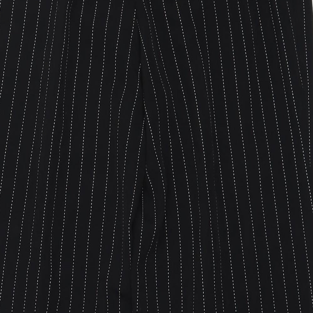 H&M Womens Black  Polyester Capri Trousers Size 34 in L25.5 in Regular