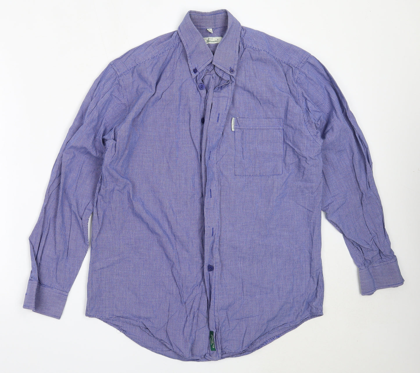 Ben Sherman Mens Blue  Cotton  Button-Up Size M Collared