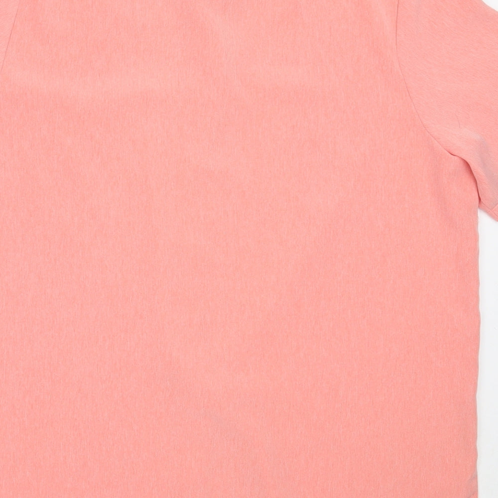 Design Essentials Womens Pink  Polyester Basic Button-Up Size 18 Collared