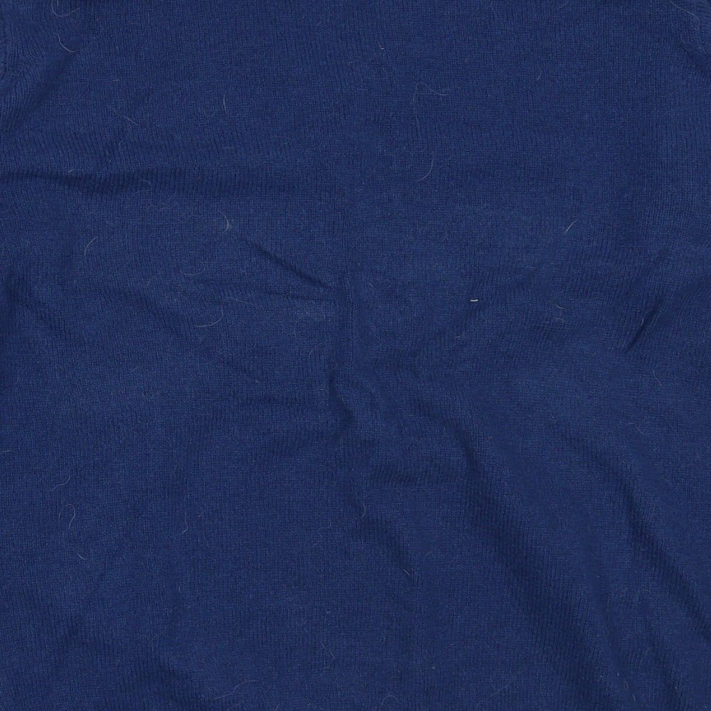 EWM Mens Blue V-Neck  Wool Pullover Jumper Size M
