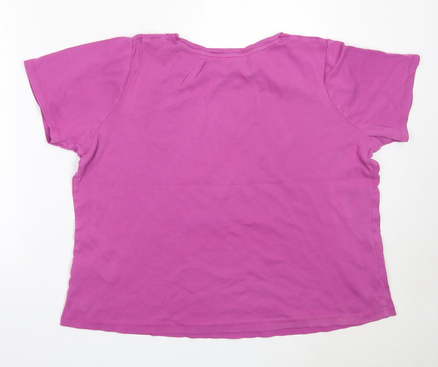 Capsule Womens Purple  Cotton Basic T-Shirt Size 24 Round Neck