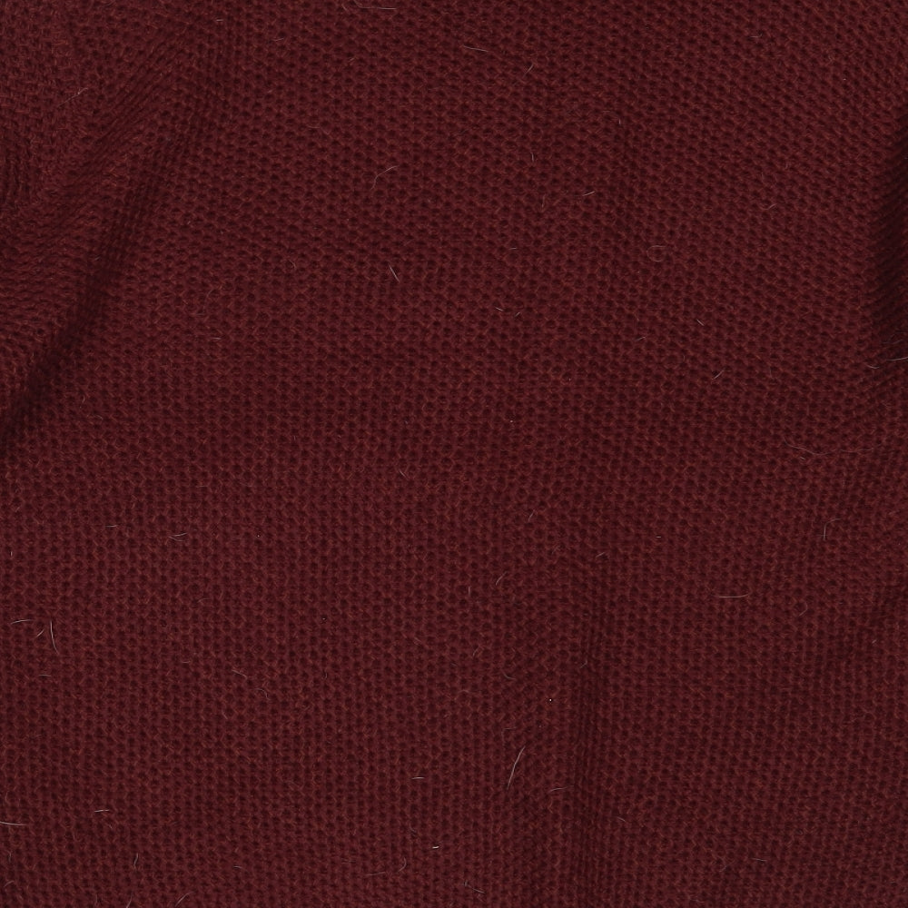 George Mens Red Round Neck  Acrylic Pullover Jumper Size L