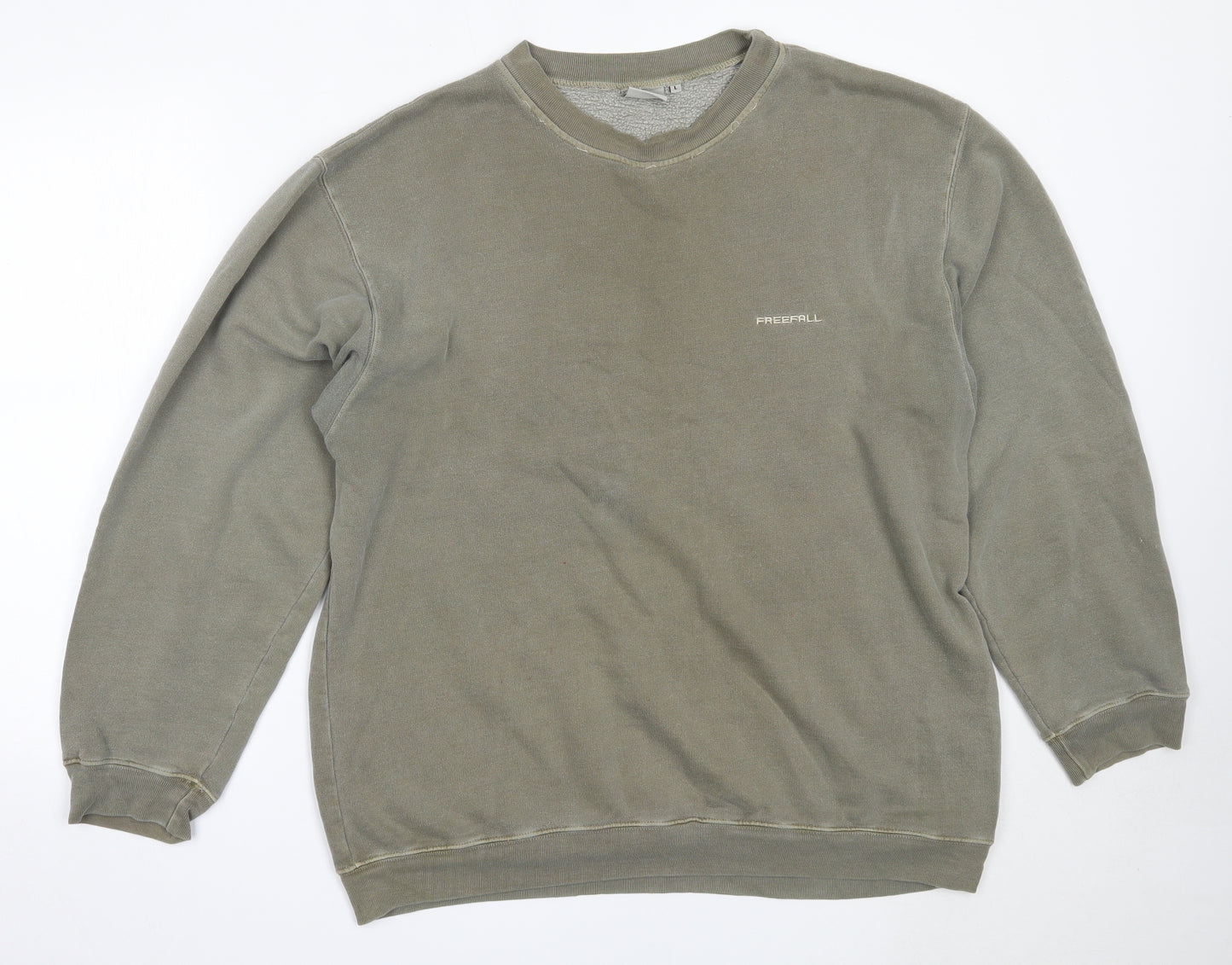 Freefall Mens Green  Cotton Pullover Sweatshirt Size L