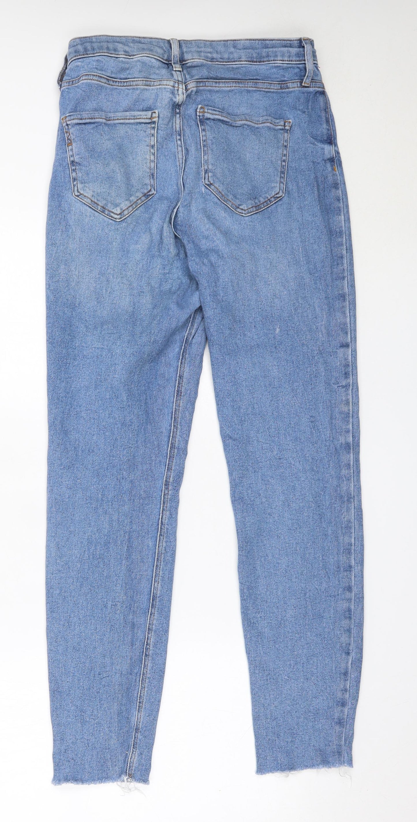 River Island Womens Blue  Cotton Mom Jeans Size 14 L29.5 in Regular