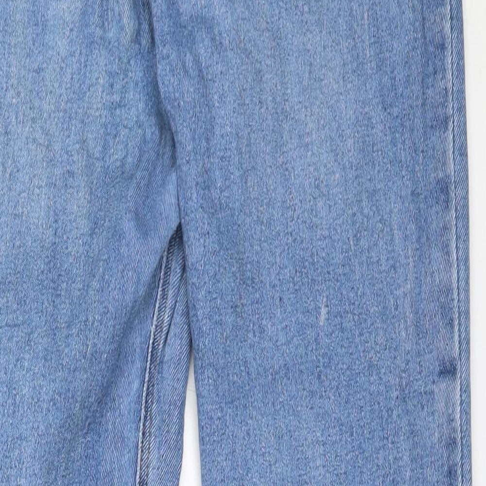 River Island Womens Blue  Cotton Mom Jeans Size 14 L29.5 in Regular