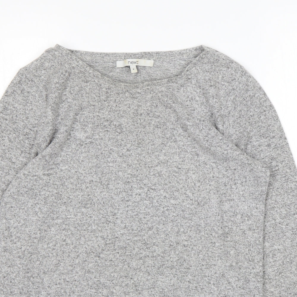 NEXT Womens Grey Round Neck  Viscose Pullover Jumper Size 8