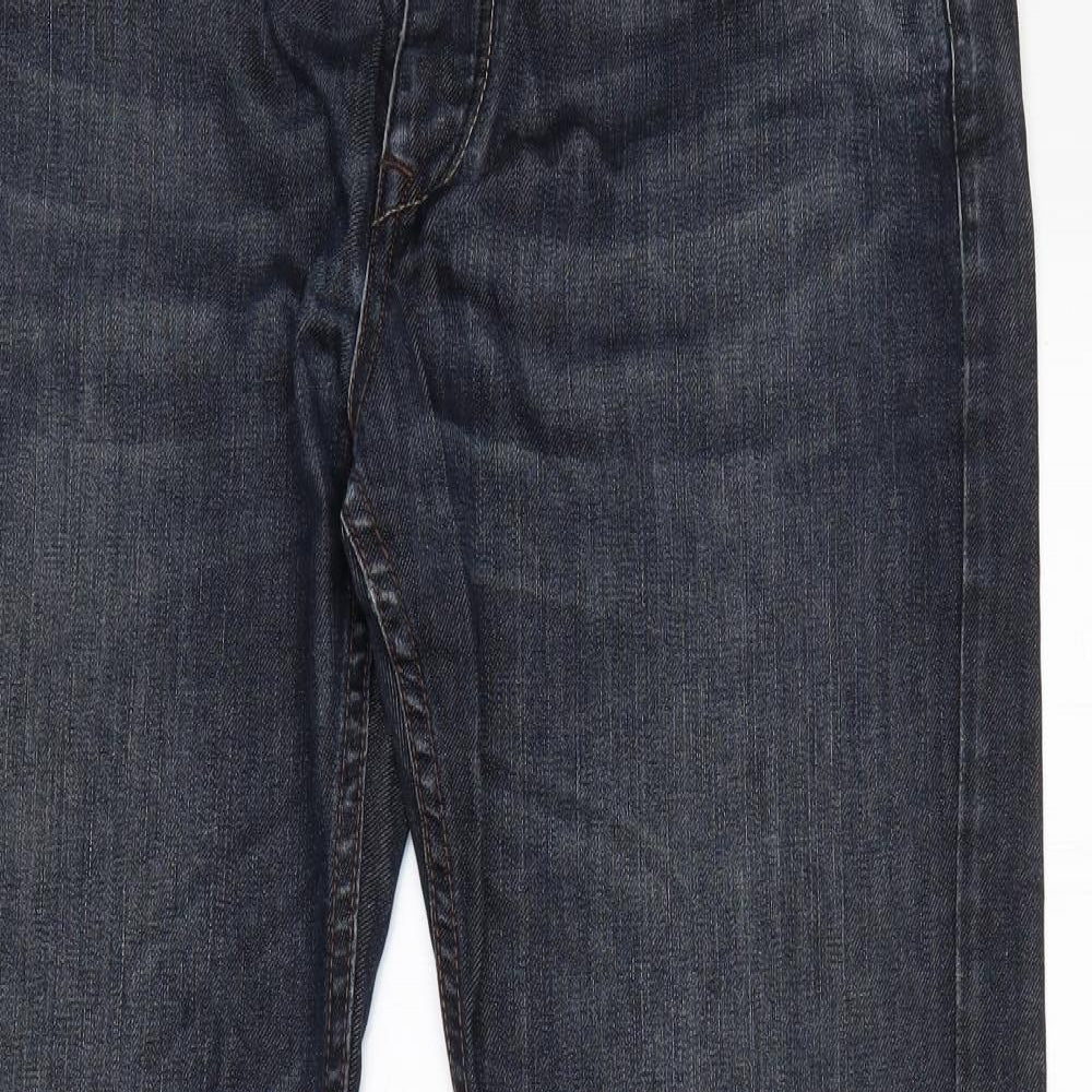 Jeff Banks Mens Blue  Cotton Bootcut Jeans Size 34 L32 in Regular