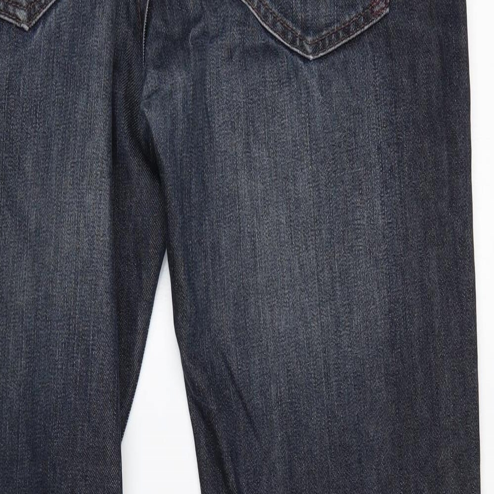 Jeff Banks Mens Blue  Cotton Bootcut Jeans Size 34 L32 in Regular