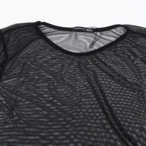 I SAW IT FIRST Womens Black  Viscose Basic Blouse Size 12 Round Neck