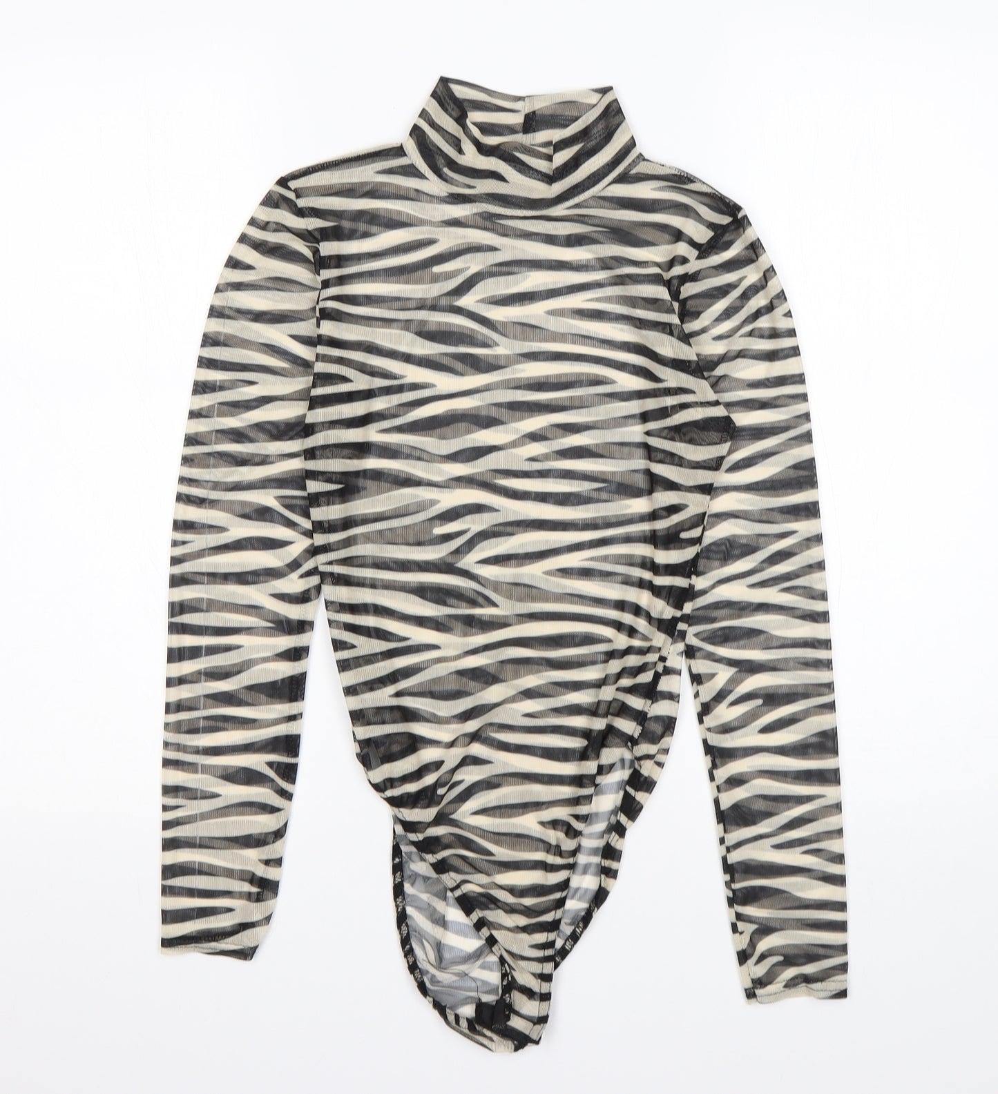 Boohoo Womens Multicoloured Animal Print  Bodysuit One-Piece Size 12