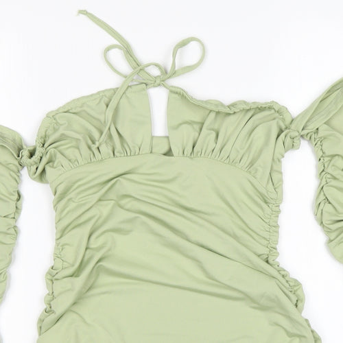 Shein  Womens Green  Polyester Bodycon  Size S  Off the Shoulder