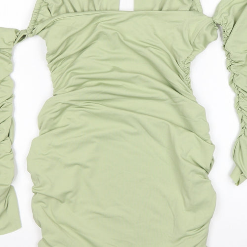 Shein  Womens Green  Polyester Bodycon  Size S  Off the Shoulder