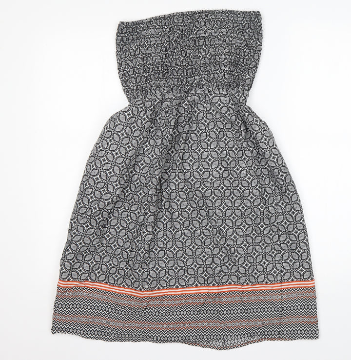 Atmosphere Womens Multicoloured Argyle/Diamond Cotton Fit & Flare  Size 10  Off the Shoulder