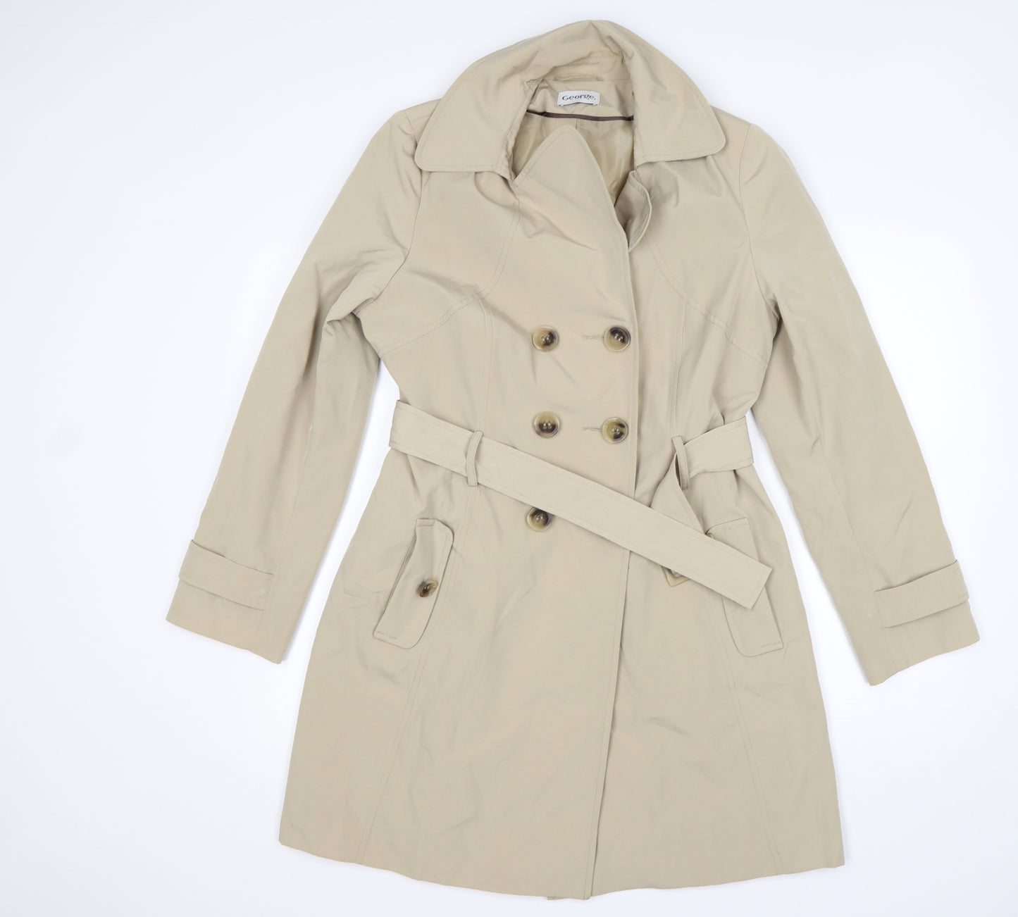 George Womens Beige   Trench Coat Coat Size 14