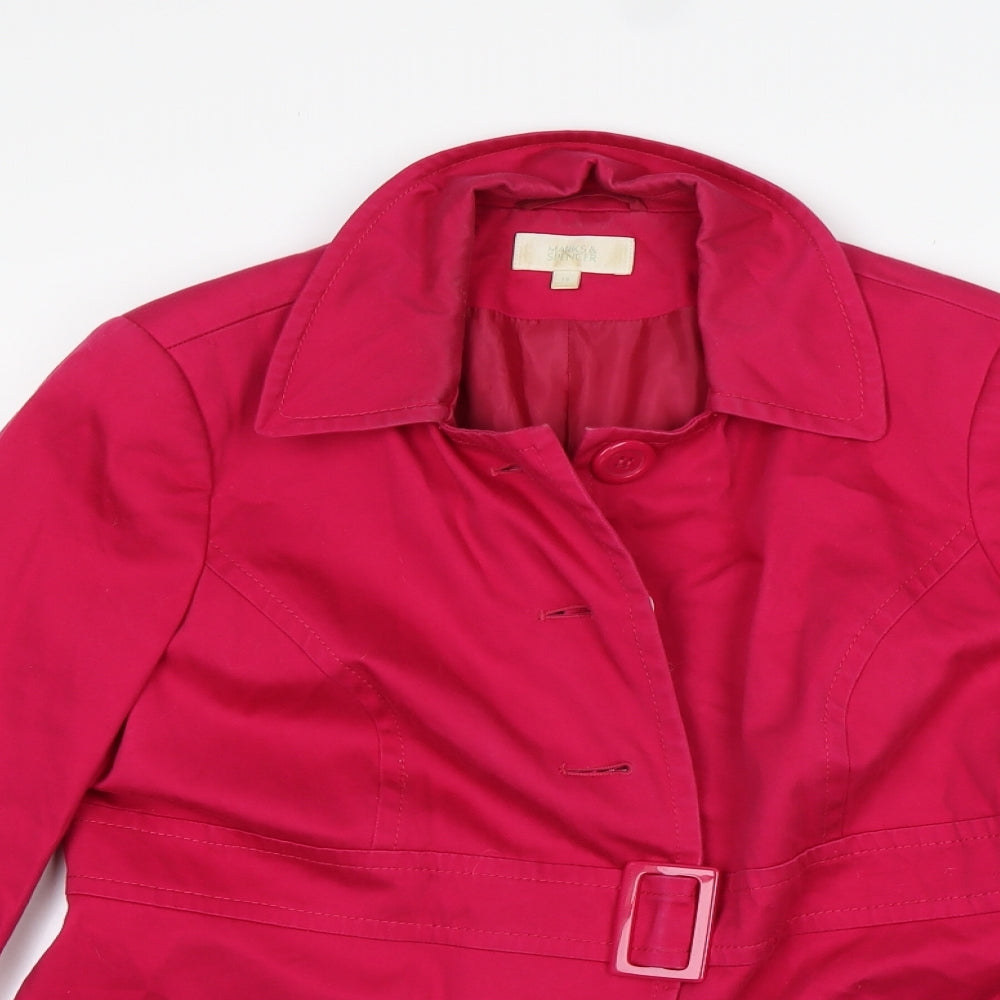M&S Womens Pink   Overcoat Coat Size 14