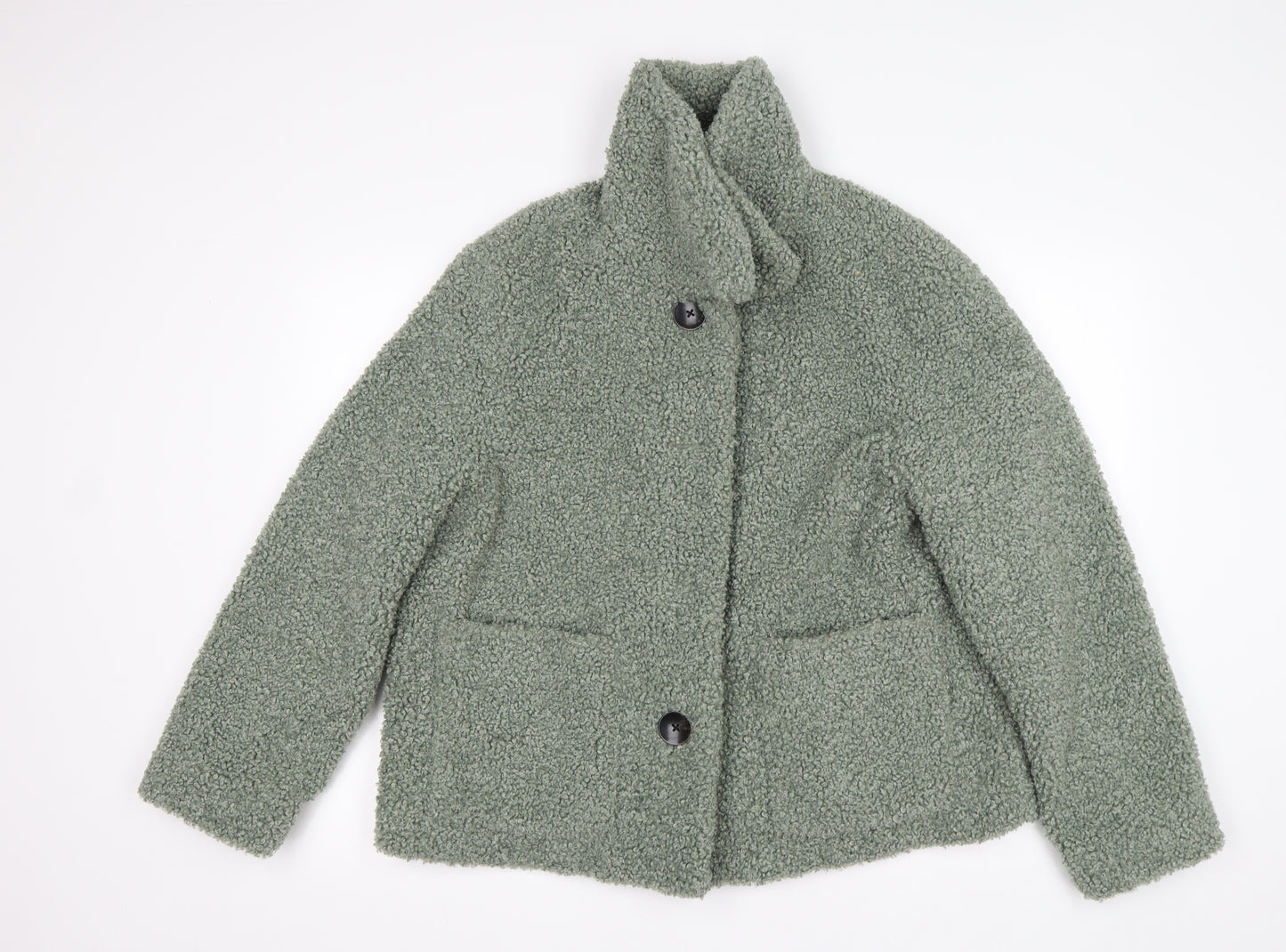 M&S Womens Green   Overcoat Coatigan Size 14