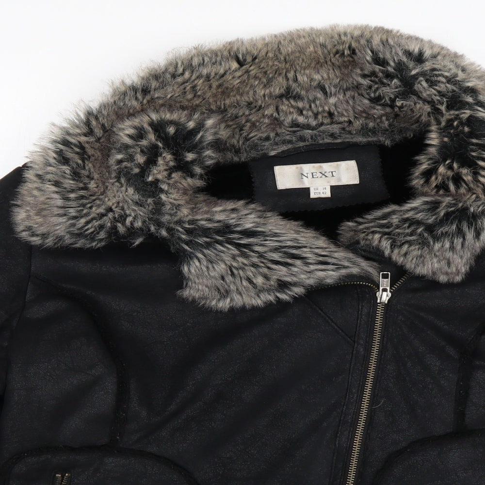NEXT Womens Black   Biker Jacket Size 14