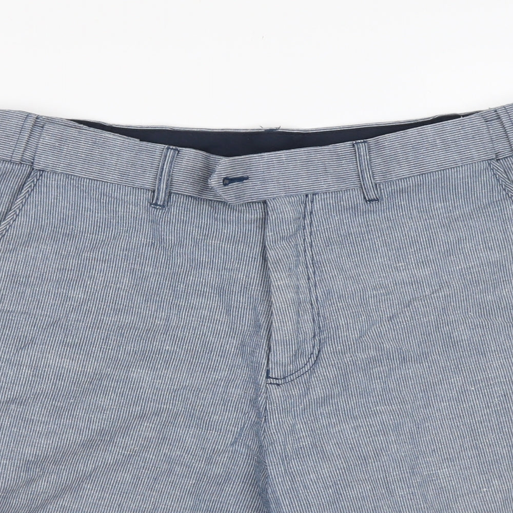 Maine Mens Multicoloured Striped Cotton Chino Shorts Size 32 L10 in Regular