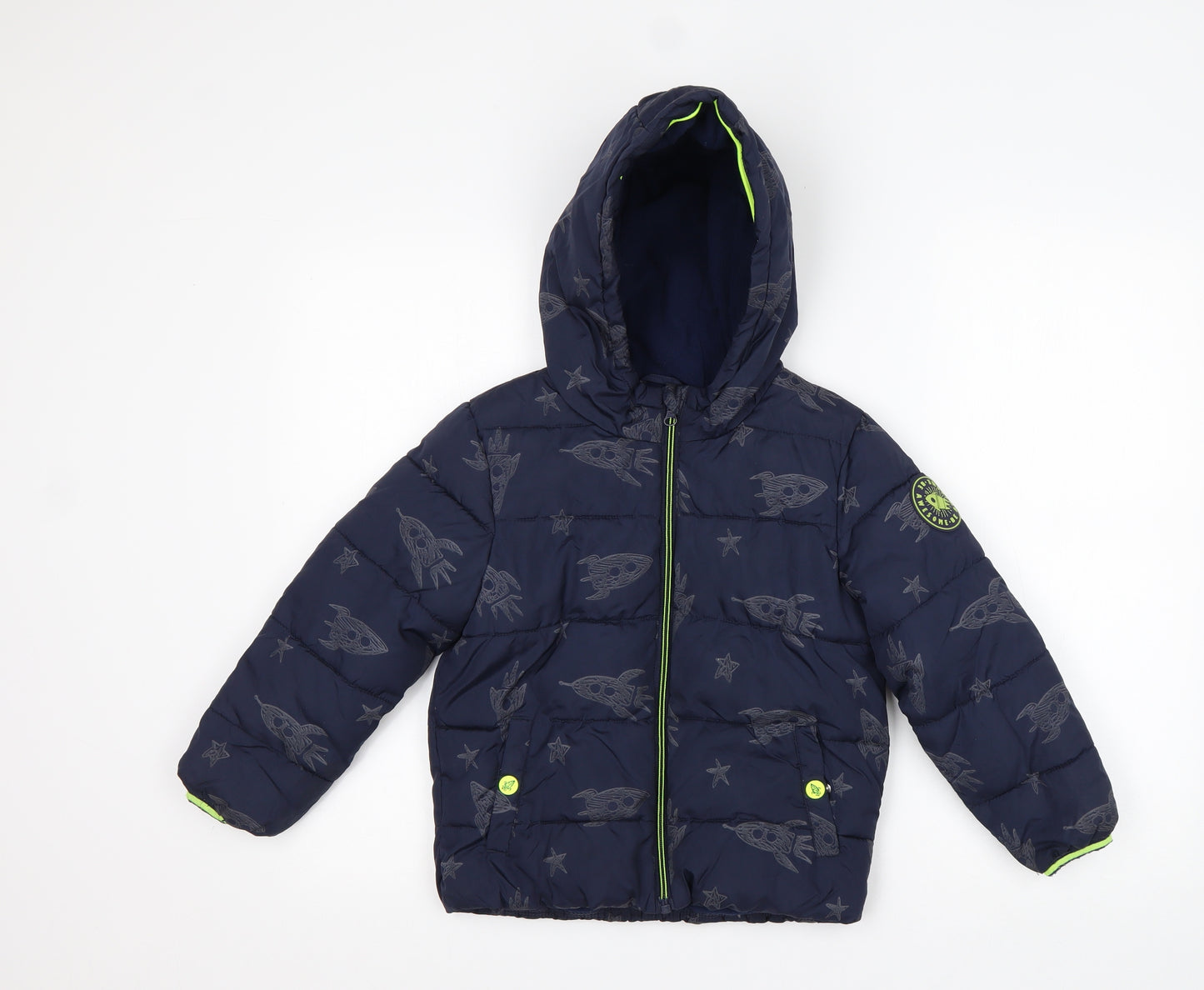 F&F Boys Blue   Puffer Jacket Coat Size 6-7 Years
