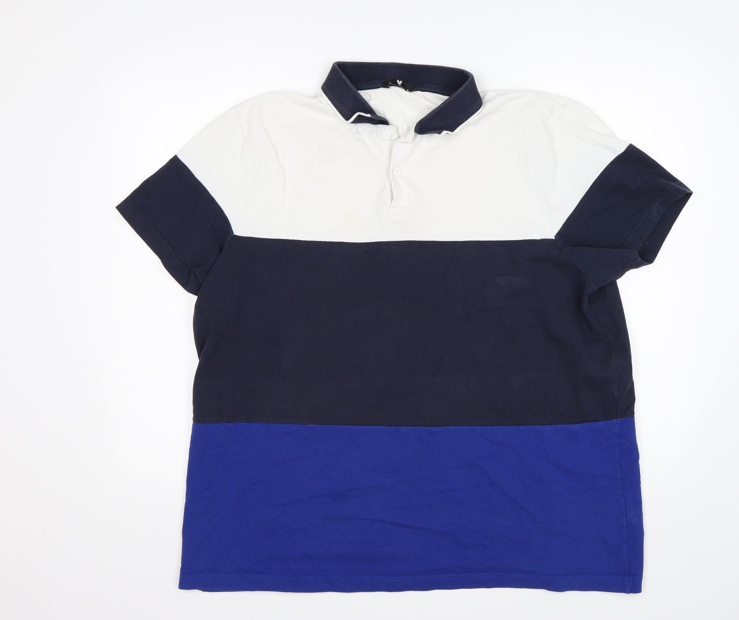 Very Mens Multicoloured Colourblock Cotton  Polo Size XL Collared