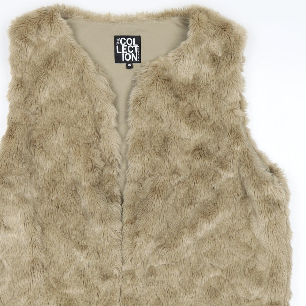 Debenhams Womens Brown   Gilet Coatigan Size 16