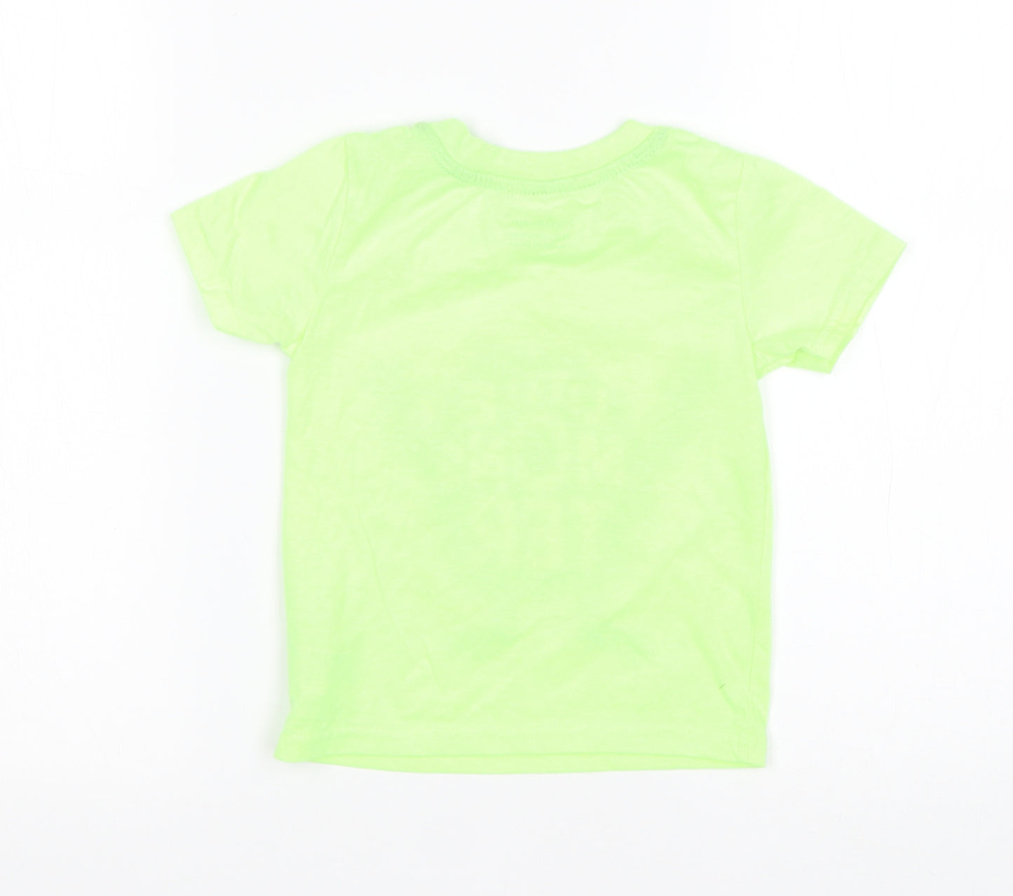 Primark Boys Green  Polyester Basic T-Shirt Size 18-24 Months Round Neck