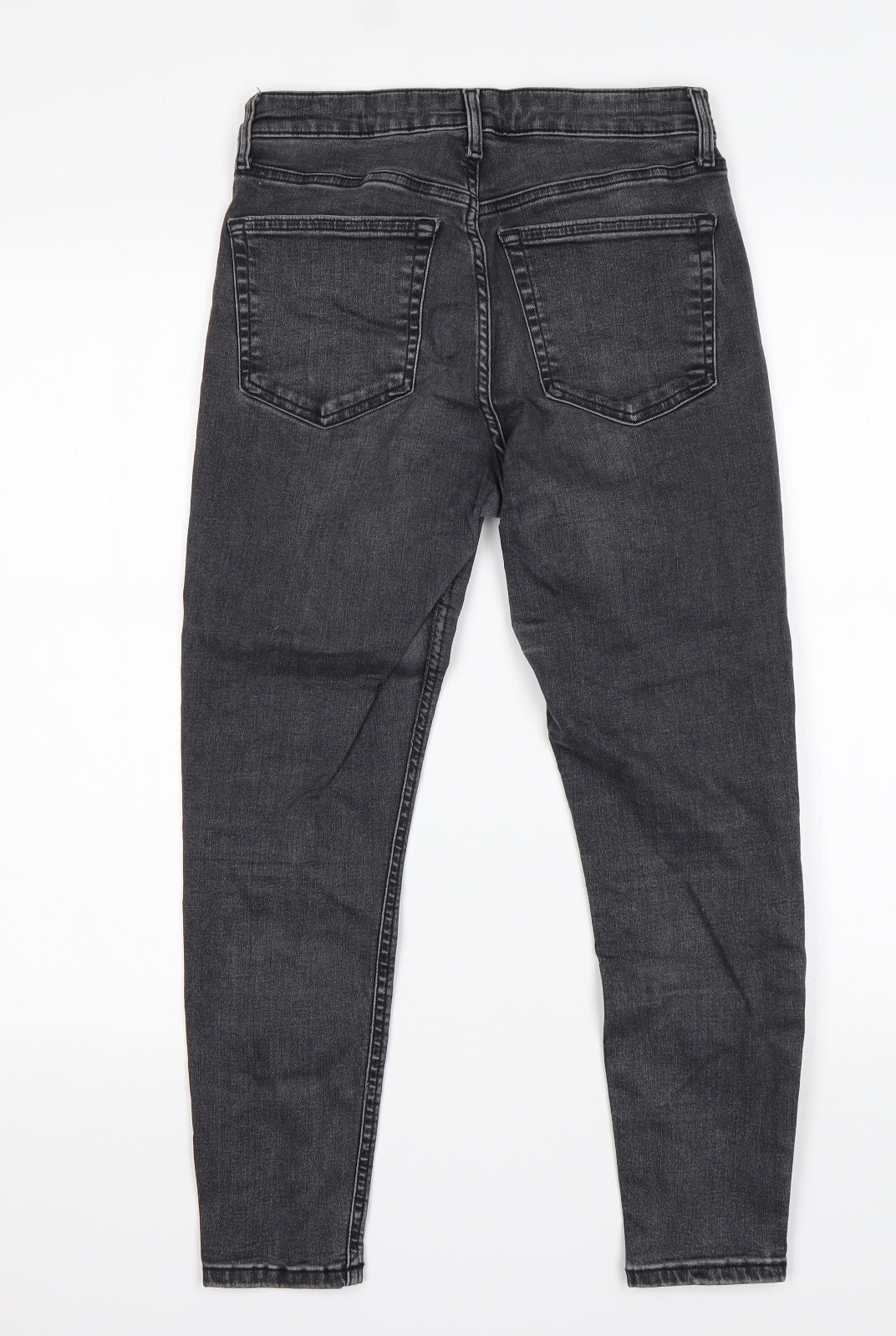 Topshop Womens Grey  Cotton Skinny Jeans Size 28 in L28 in Regular