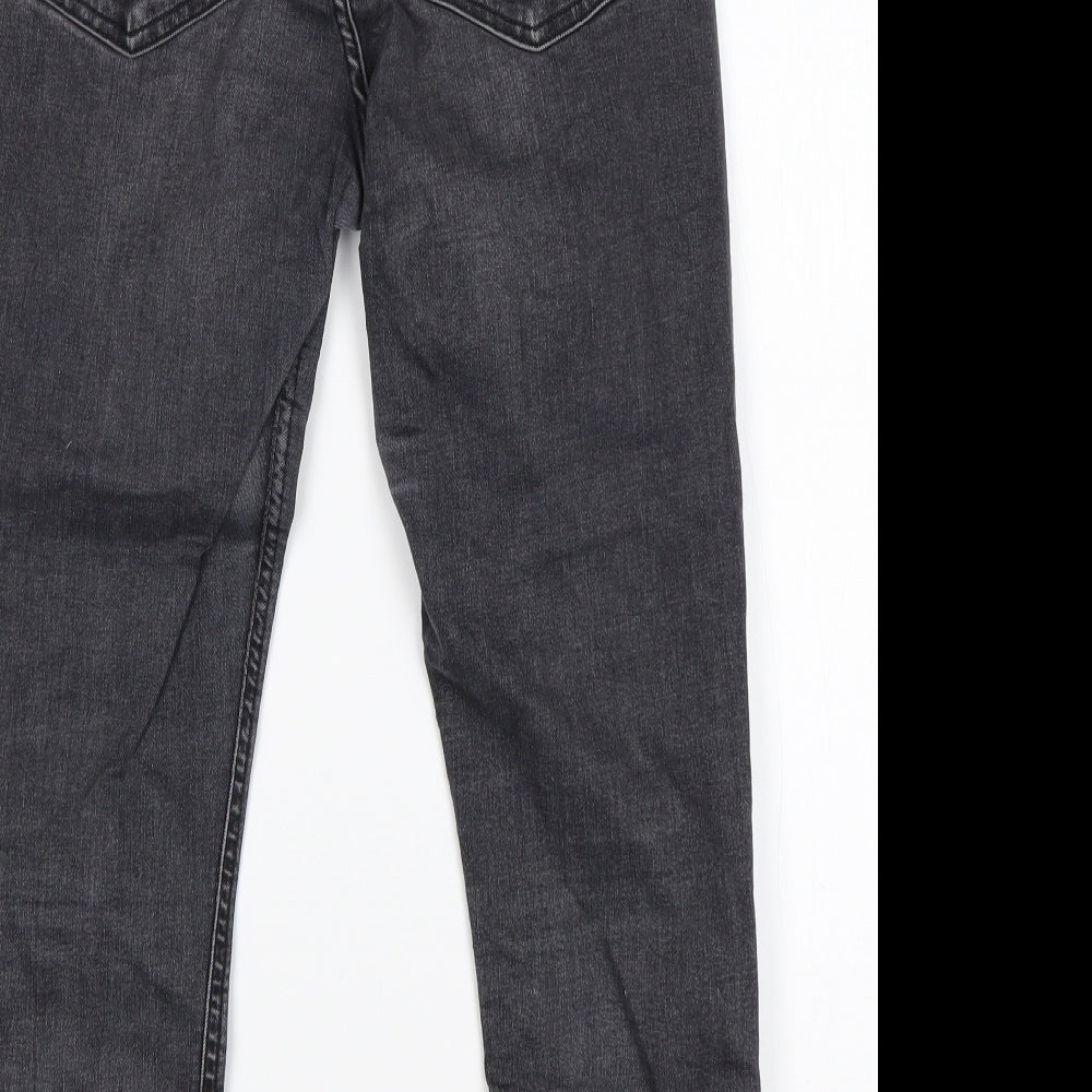 Topshop Womens Grey  Cotton Skinny Jeans Size 28 in L28 in Regular