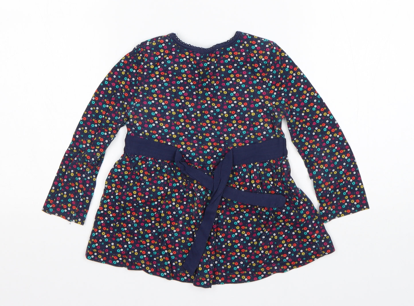 George Girls Multicoloured Floral Cotton T-Shirt Dress  Size 18-24 Months  Round Neck