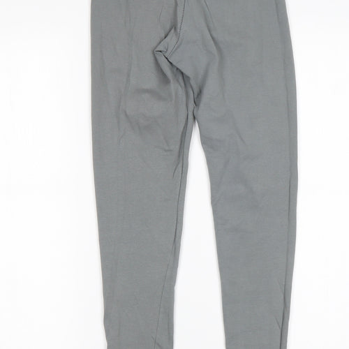 PRETTYLITTLETHING Womens Grey  Cotton Sweatpants Leggings Size 4 L27 in Regular