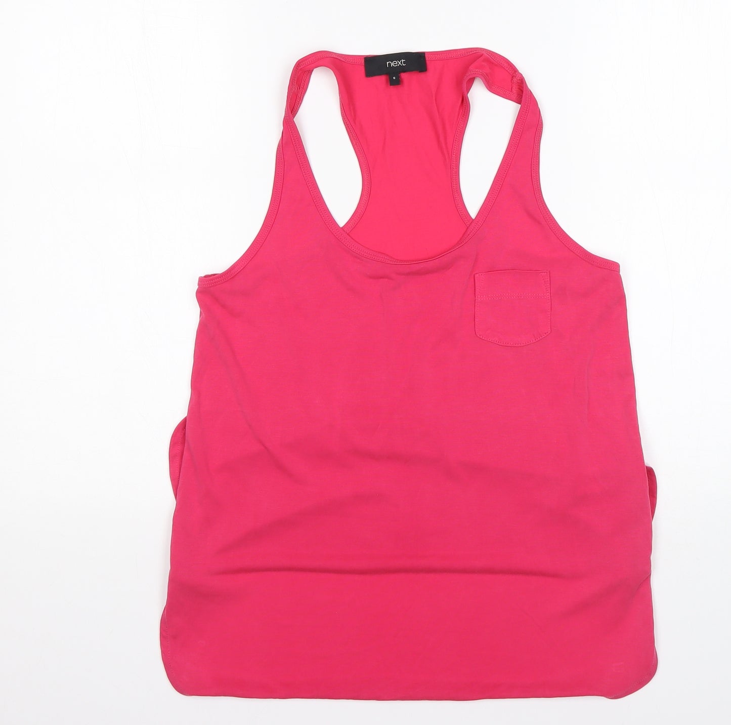 NEXT Womens Pink  Modal Basic Tank Size 6 Round Neck