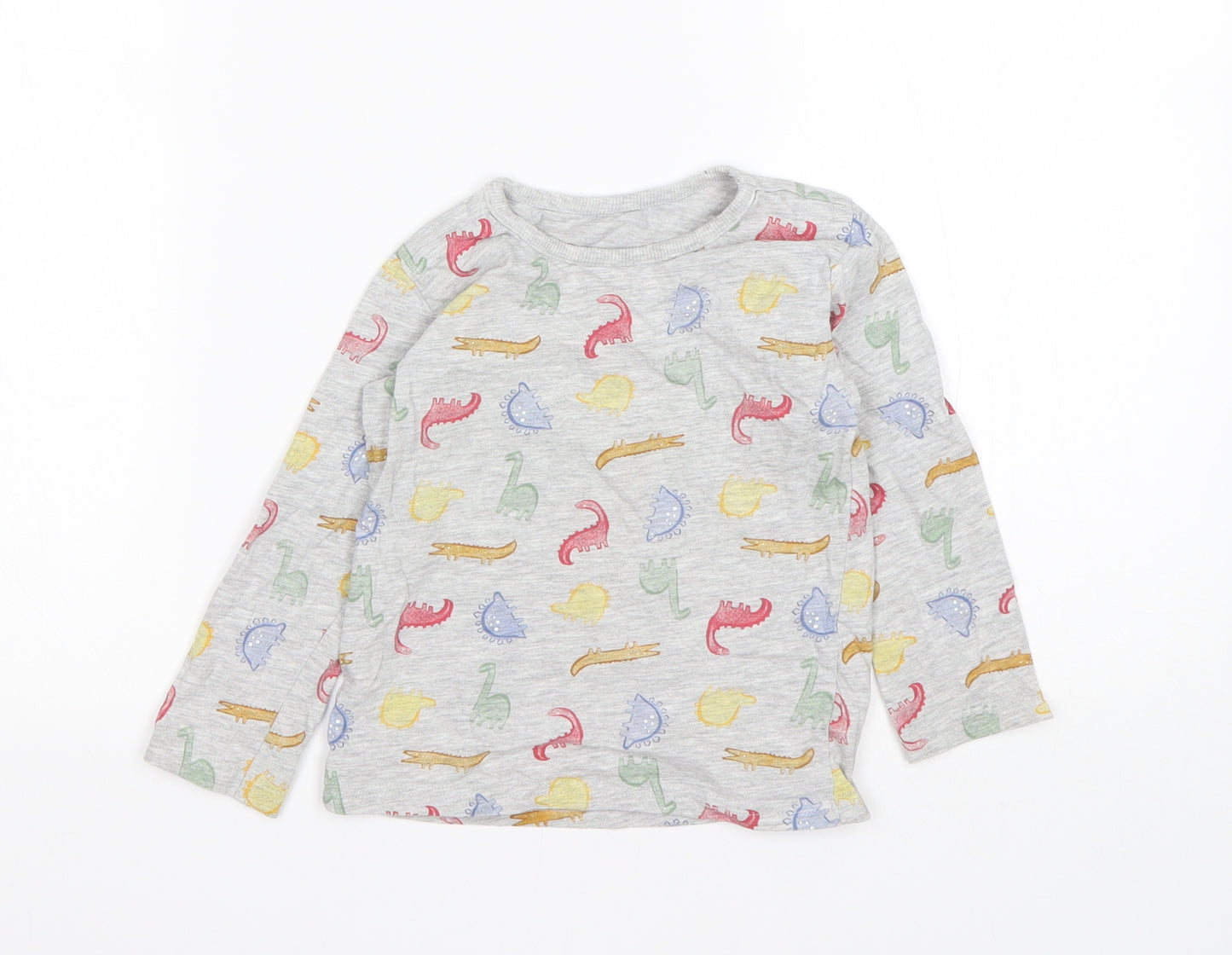 George Boys Multicoloured  Cotton Basic T-Shirt Size 18-24 Months Round Neck  - Dinosaur print
