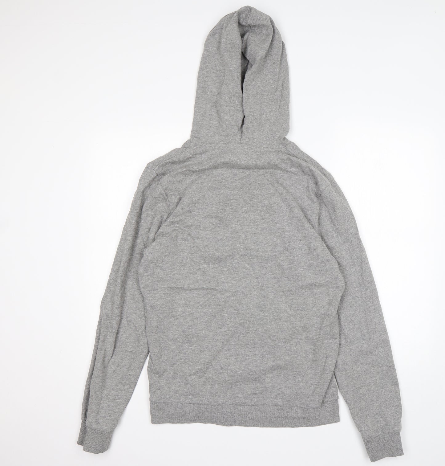 JACK & JONES Mens Grey  Cotton Pullover Hoodie Size M