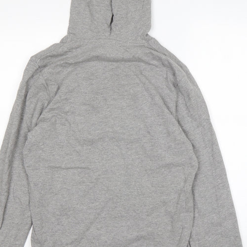 JACK & JONES Mens Grey  Cotton Pullover Hoodie Size M