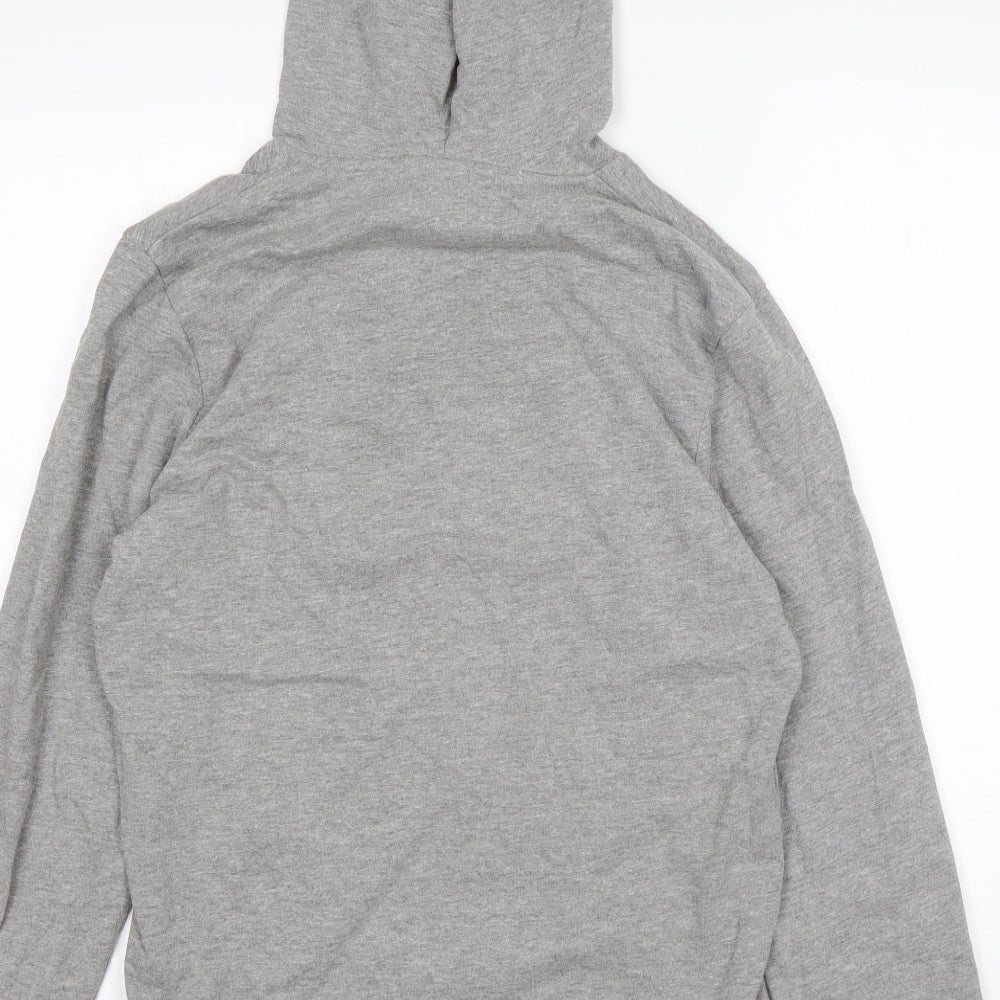 JACK & JONES Mens Grey  Cotton Pullover Hoodie Size M