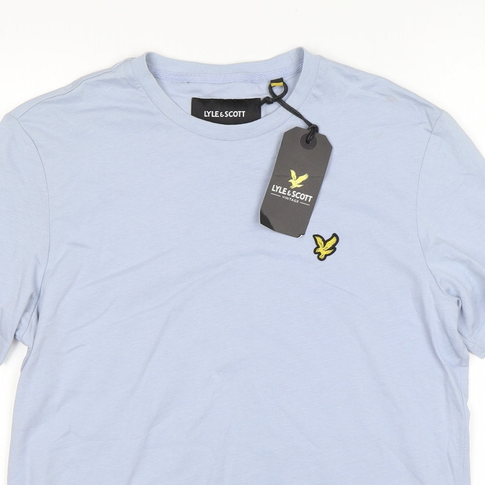 Lyle & Scott Mens Blue  Cotton  T-Shirt Size S Round Neck