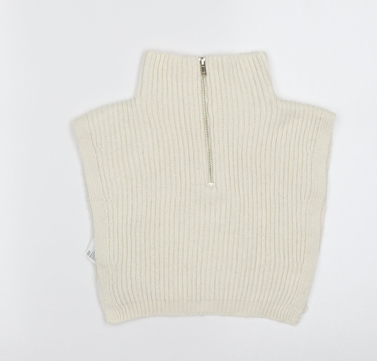 H&M Womens Beige Mock Neck  Polyester Vest Jumper One Size   - Cropped