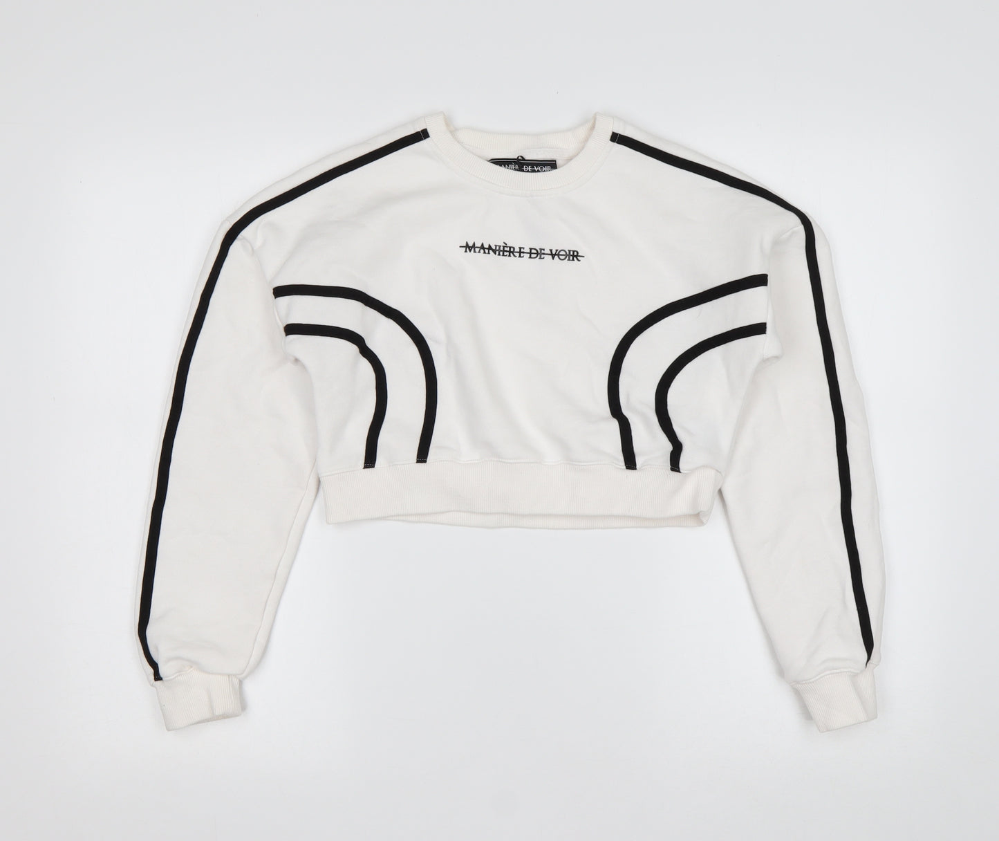 Maniere De Voir Womens Multicoloured  Cotton Pullover Sweatshirt Size 4   - Cropped