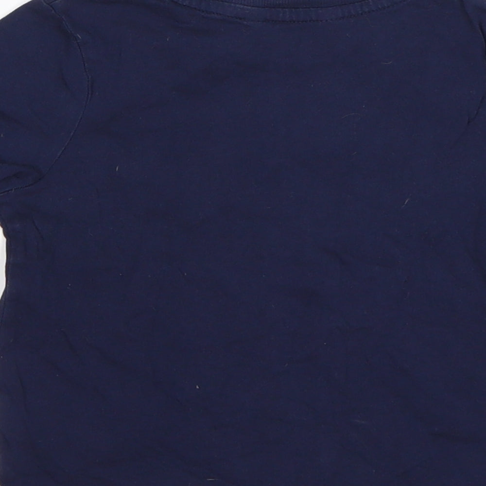 George Boys Blue  Cotton Basic T-Shirt Size 18-24 Months Round Neck