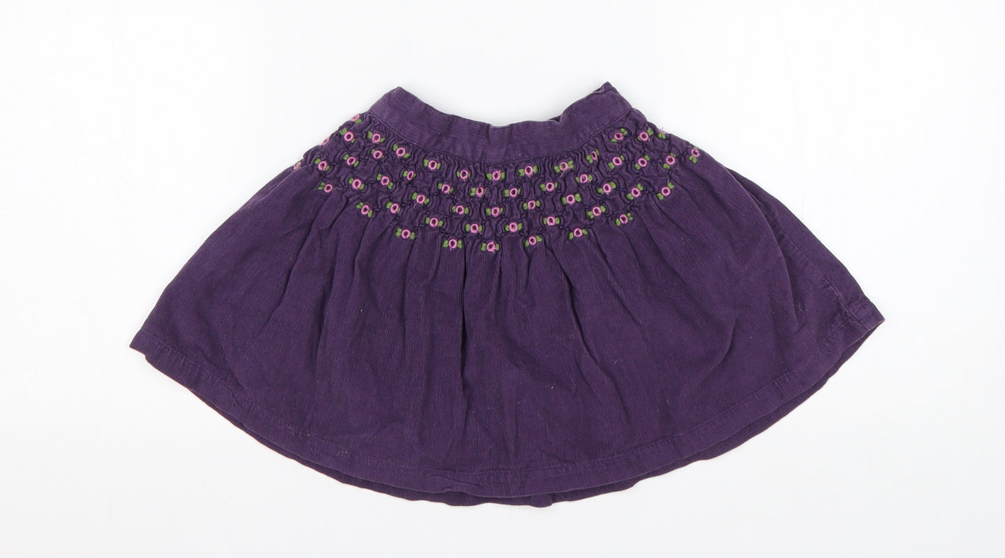 George Girls Purple Floral Cotton A-Line Skirt Size 18-24 Months