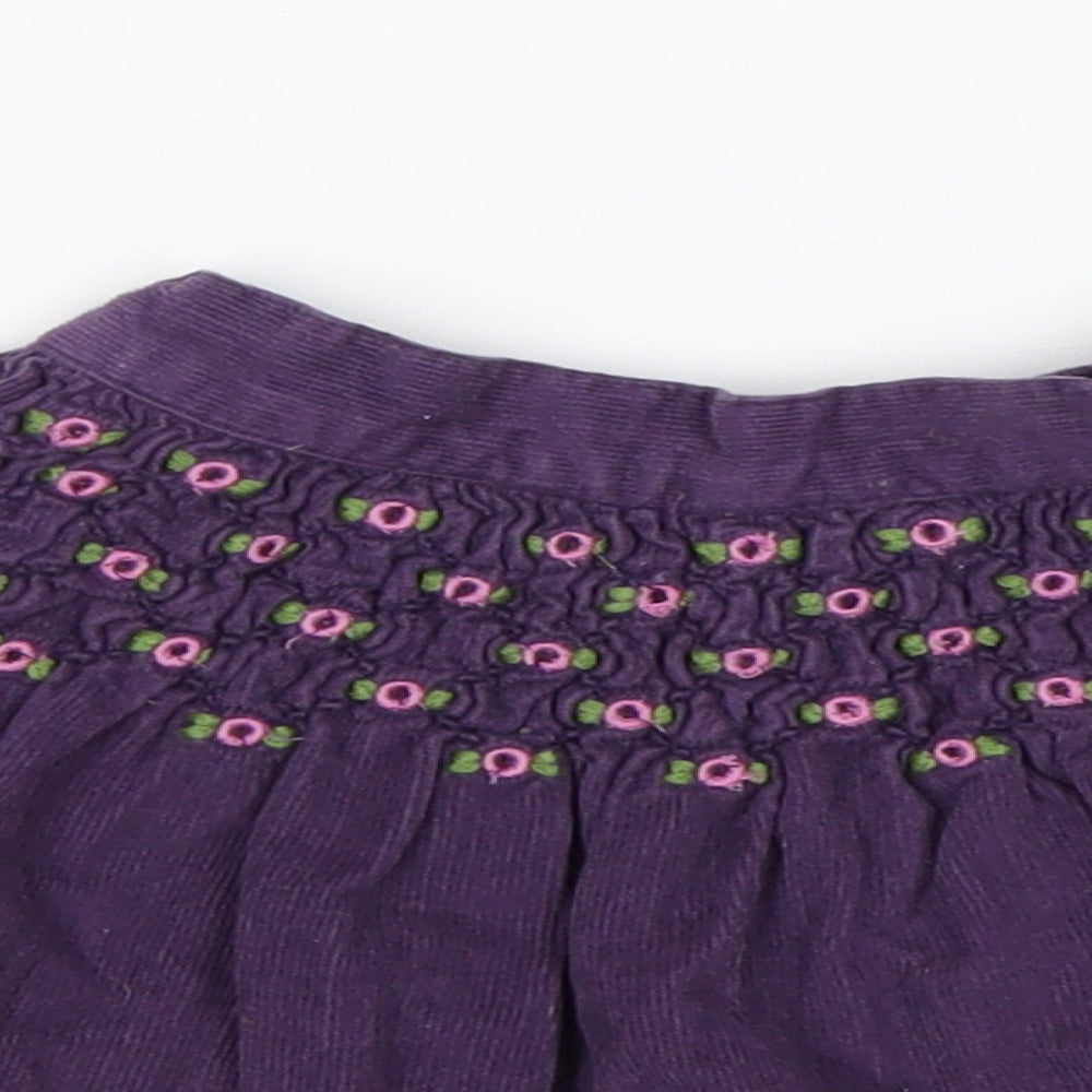 George Girls Purple Floral Cotton A-Line Skirt Size 18-24 Months