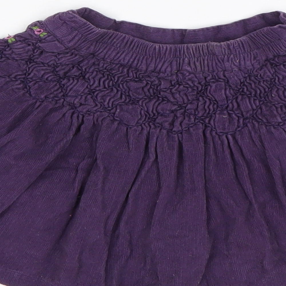 George Girls Purple Floral Cotton A-Line Skirt Size 18-24 Months