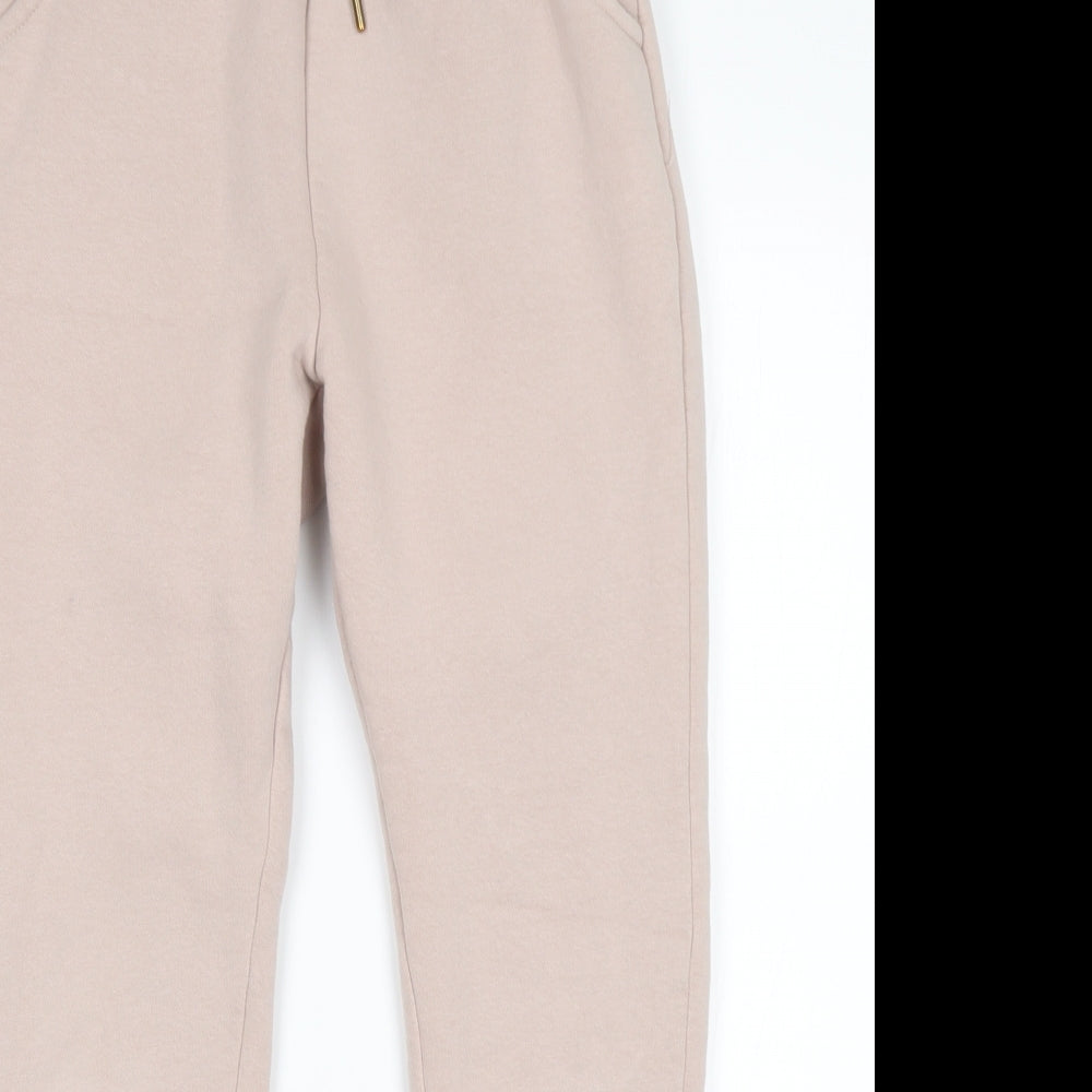 Glamify Womens Beige  Cotton Sweatpants Trousers Size M L25 in Regular