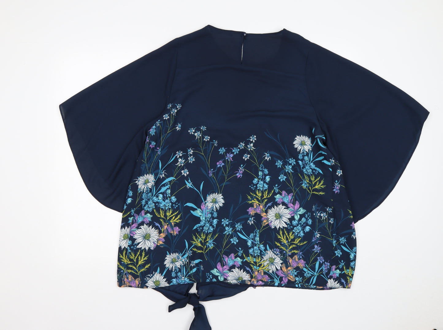 George Womens Multicoloured Floral Polyester Basic Blouse Size 16 Round Neck