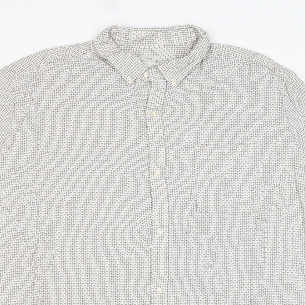 NEXT Mens Multicoloured Polka Dot Cotton  Button-Up Size 4XL Collared