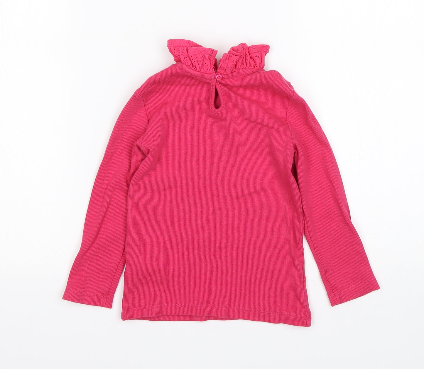 F&F Girls Pink Collared  Cotton Pullover Jumper Size 3-4 Years