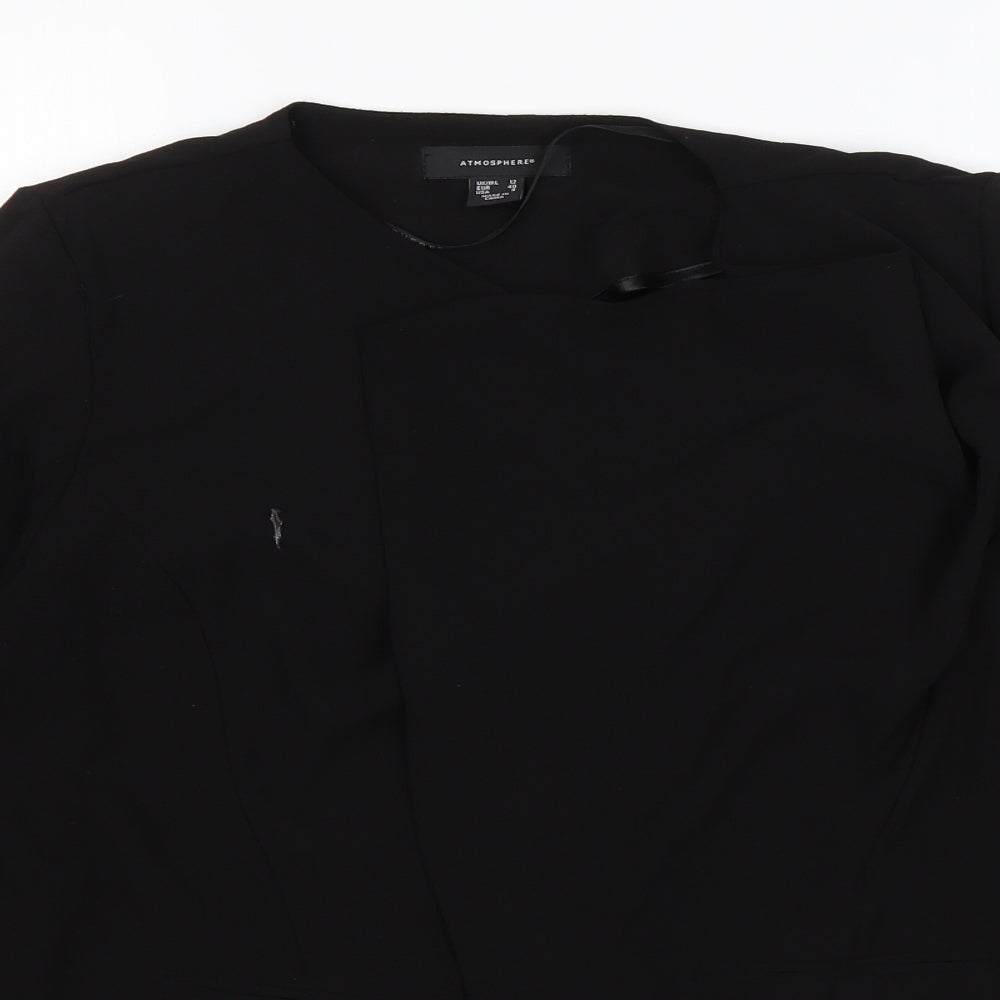 Atmosphere Womens Black  Polyester Jacket Blazer Size 12