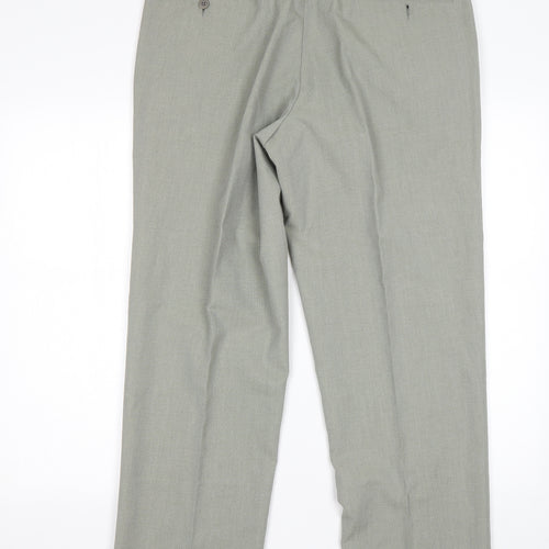Melka  Mens Green  Polyester Trousers  Size 36 L30 in Regular