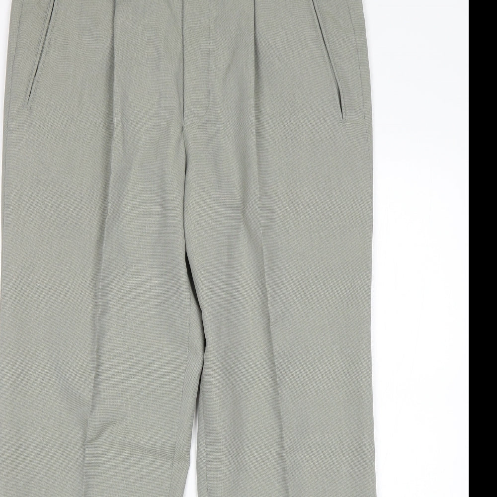 Melka  Mens Green  Polyester Trousers  Size 36 L30 in Regular