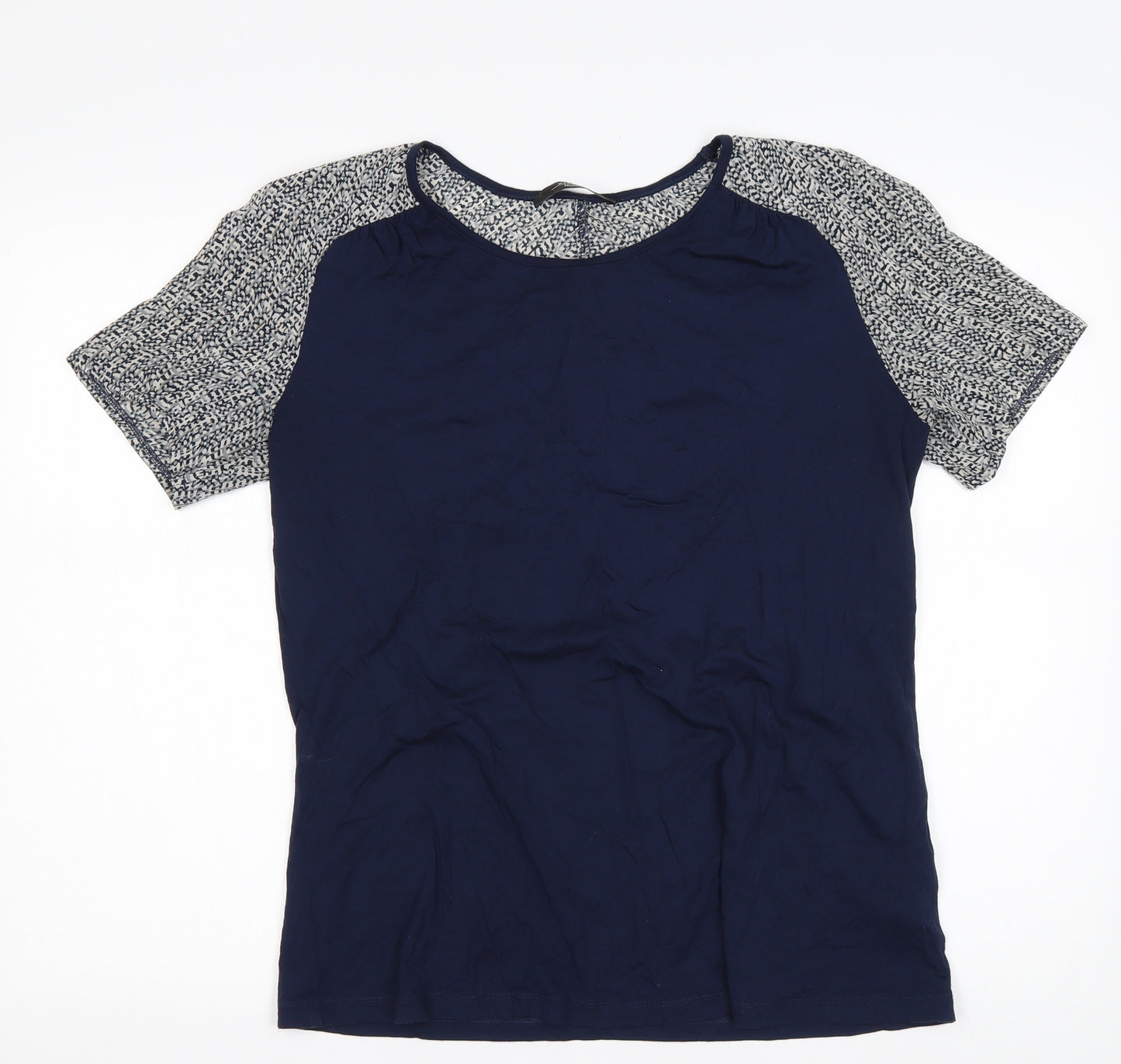 Max Mara Womens Multicoloured Geometric Viscose Basic T-Shirt Size L Round Neck